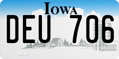 IA license plate DEU706