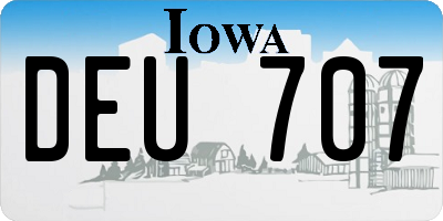 IA license plate DEU707