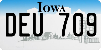 IA license plate DEU709