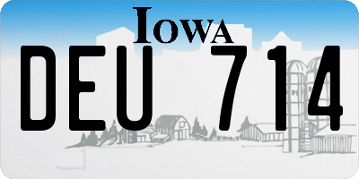 IA license plate DEU714