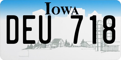 IA license plate DEU718