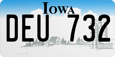 IA license plate DEU732