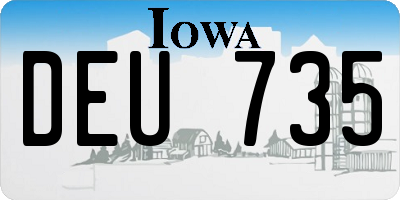 IA license plate DEU735