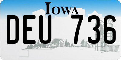 IA license plate DEU736