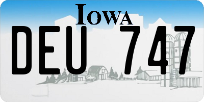 IA license plate DEU747