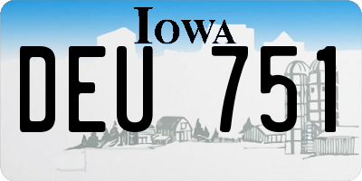 IA license plate DEU751