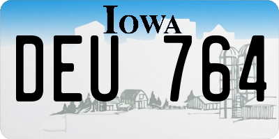 IA license plate DEU764