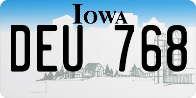 IA license plate DEU768
