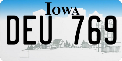 IA license plate DEU769