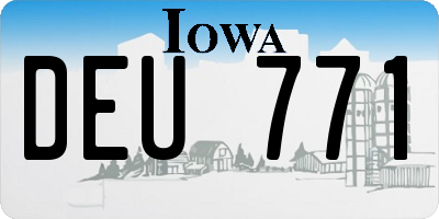 IA license plate DEU771