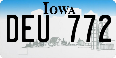 IA license plate DEU772