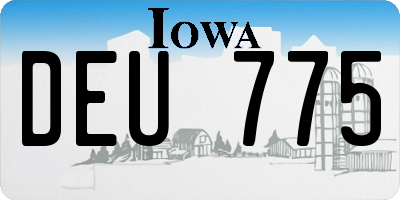 IA license plate DEU775