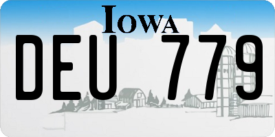 IA license plate DEU779