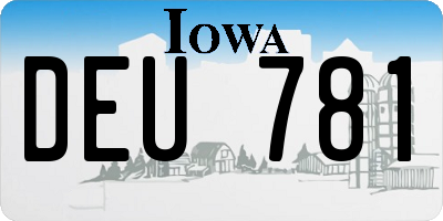 IA license plate DEU781