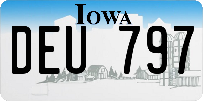 IA license plate DEU797
