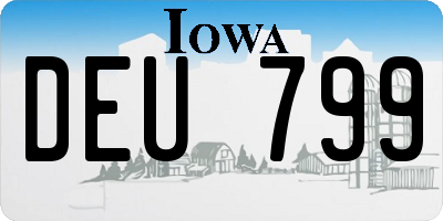 IA license plate DEU799