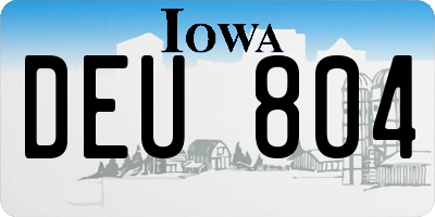 IA license plate DEU804