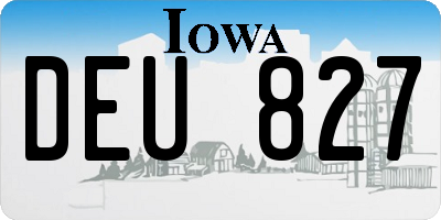 IA license plate DEU827
