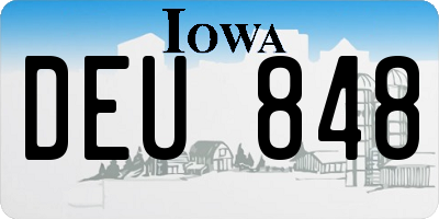 IA license plate DEU848