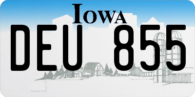 IA license plate DEU855