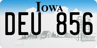 IA license plate DEU856