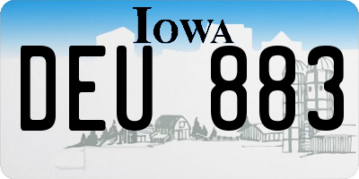 IA license plate DEU883