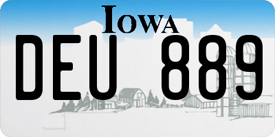 IA license plate DEU889