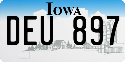 IA license plate DEU897