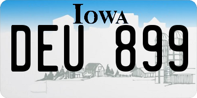 IA license plate DEU899