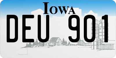 IA license plate DEU901