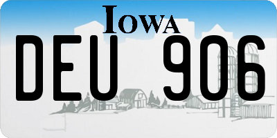 IA license plate DEU906