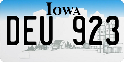 IA license plate DEU923