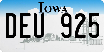 IA license plate DEU925