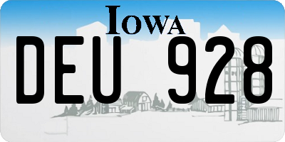 IA license plate DEU928