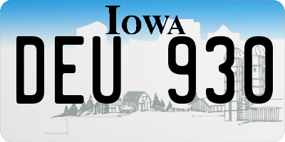 IA license plate DEU930
