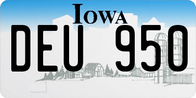 IA license plate DEU950