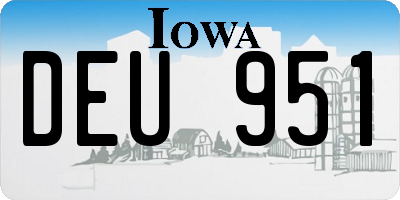 IA license plate DEU951