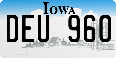 IA license plate DEU960