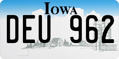 IA license plate DEU962