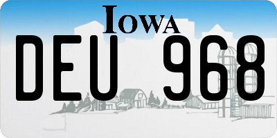 IA license plate DEU968