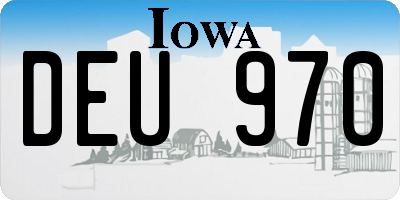 IA license plate DEU970