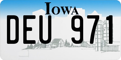 IA license plate DEU971