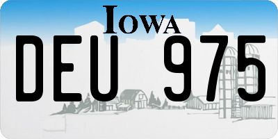 IA license plate DEU975