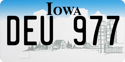 IA license plate DEU977