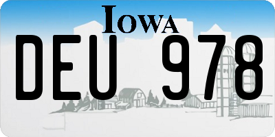 IA license plate DEU978