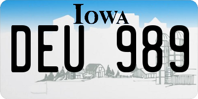 IA license plate DEU989