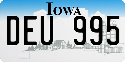 IA license plate DEU995