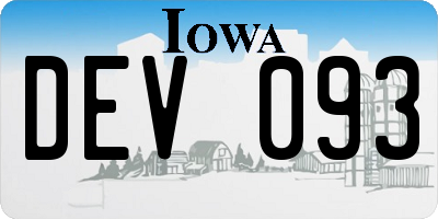 IA license plate DEV093
