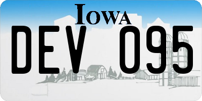 IA license plate DEV095