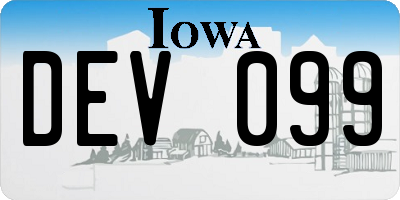 IA license plate DEV099